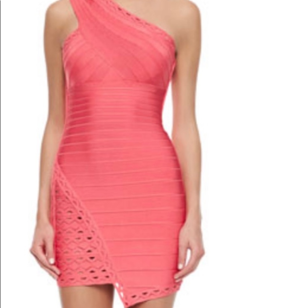 Herve Leger one shoulder asymmetrical dress. Only worn once